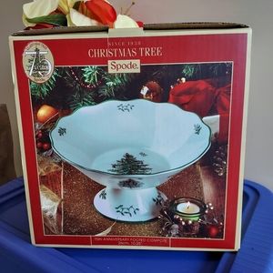 SPODE Christmas Tree 75th Anniversary Footed Compote/centerpiece Never Used!!